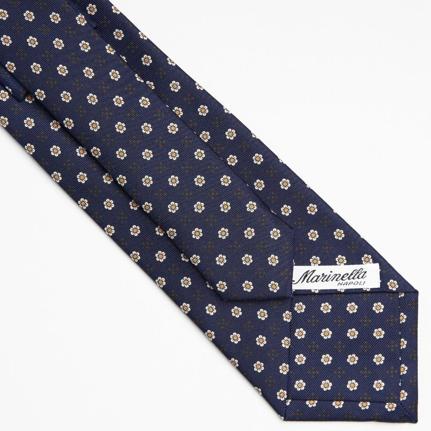 Dark Blue Sartorial Classic Silk Tie - Small Flower Pattern>E.Marinella Sale