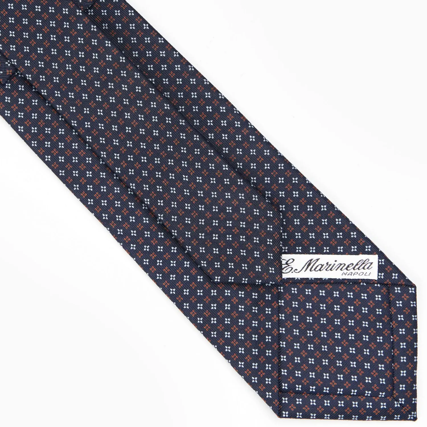 Dark Blue Sartorial Classic Silk Tie - Small Flower Designs>E.Marinella Cheap
