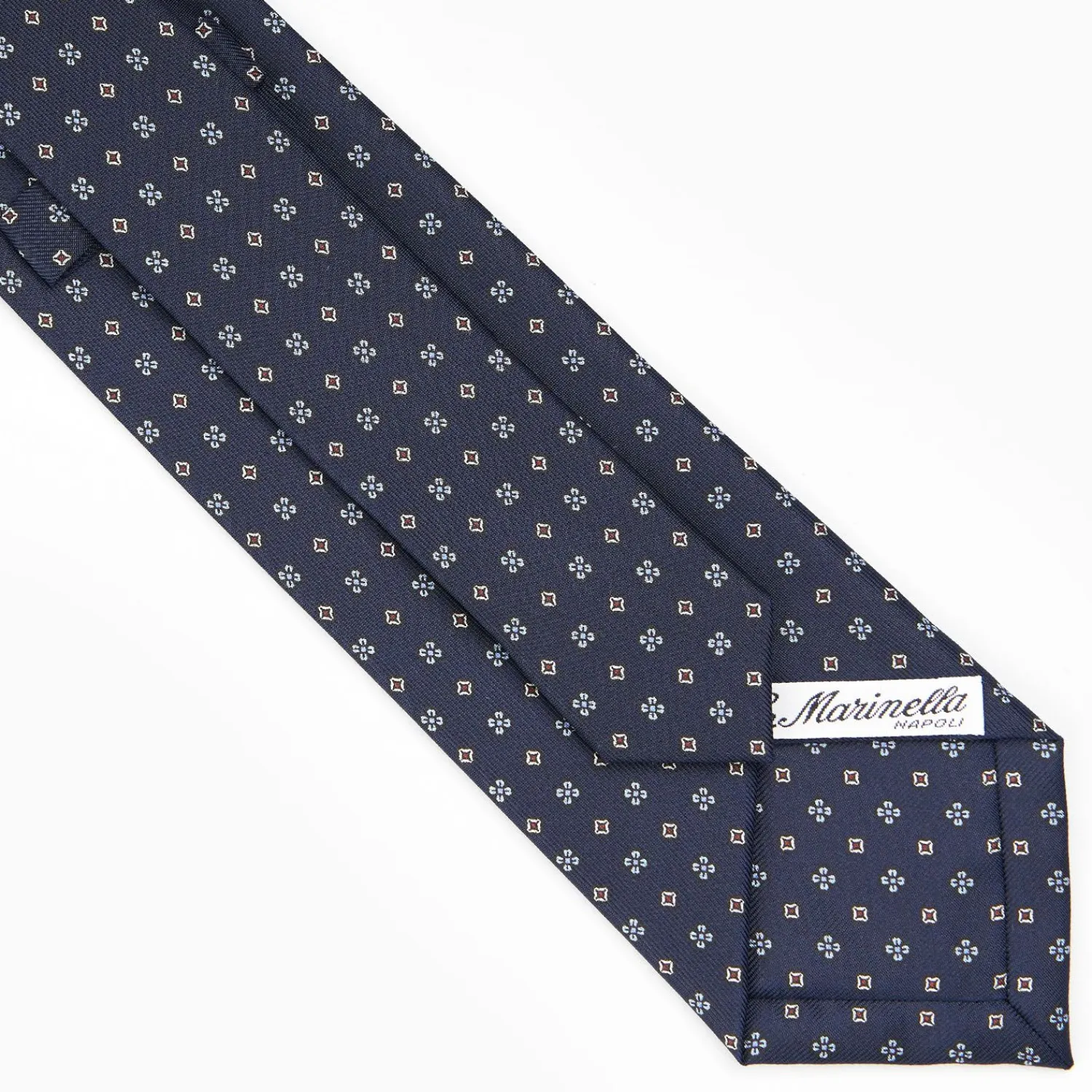 Dark Blue Sartorial Classic Silk Tie - Small Flower Designs>E.Marinella Best