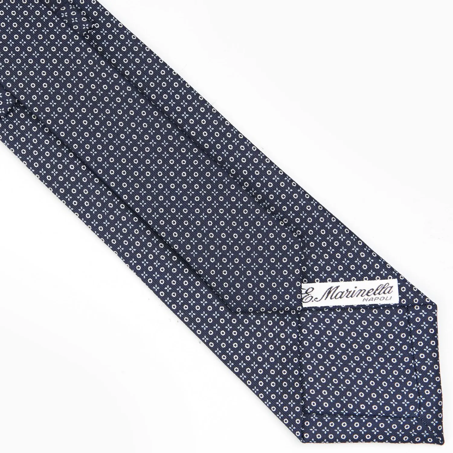 Dark Blue Sartorial Classic Silk Tie - Small Flower Designs>E.Marinella Discount
