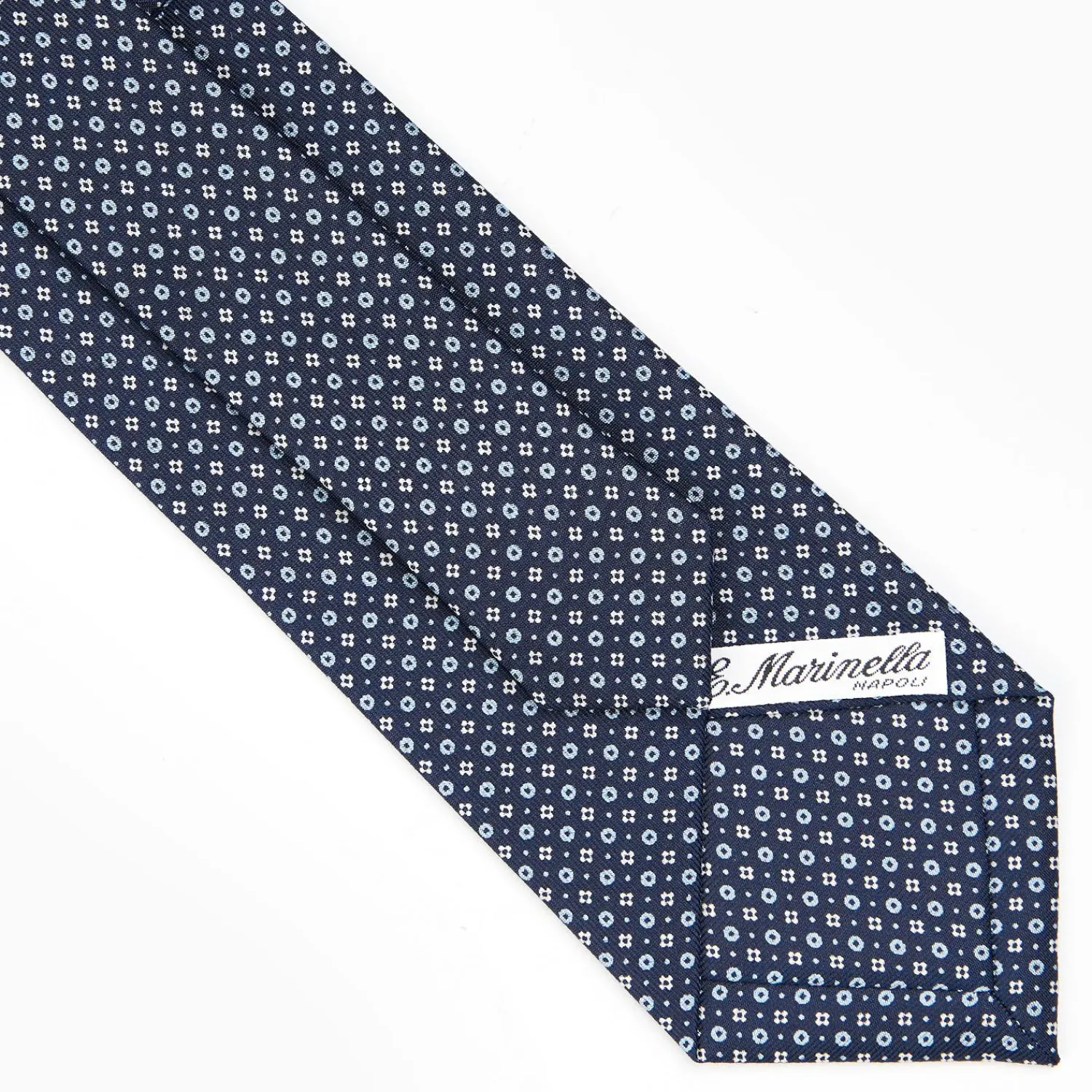 Dark Blue Sartorial Classic Silk Tie - Small Flower Designs>E.Marinella Outlet