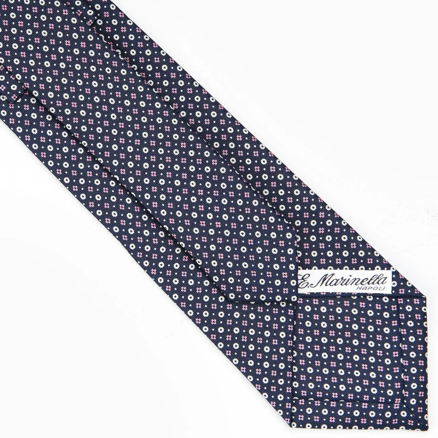 Dark Blue Sartorial Classic Silk Tie - Small Flower Designs>E.Marinella Hot