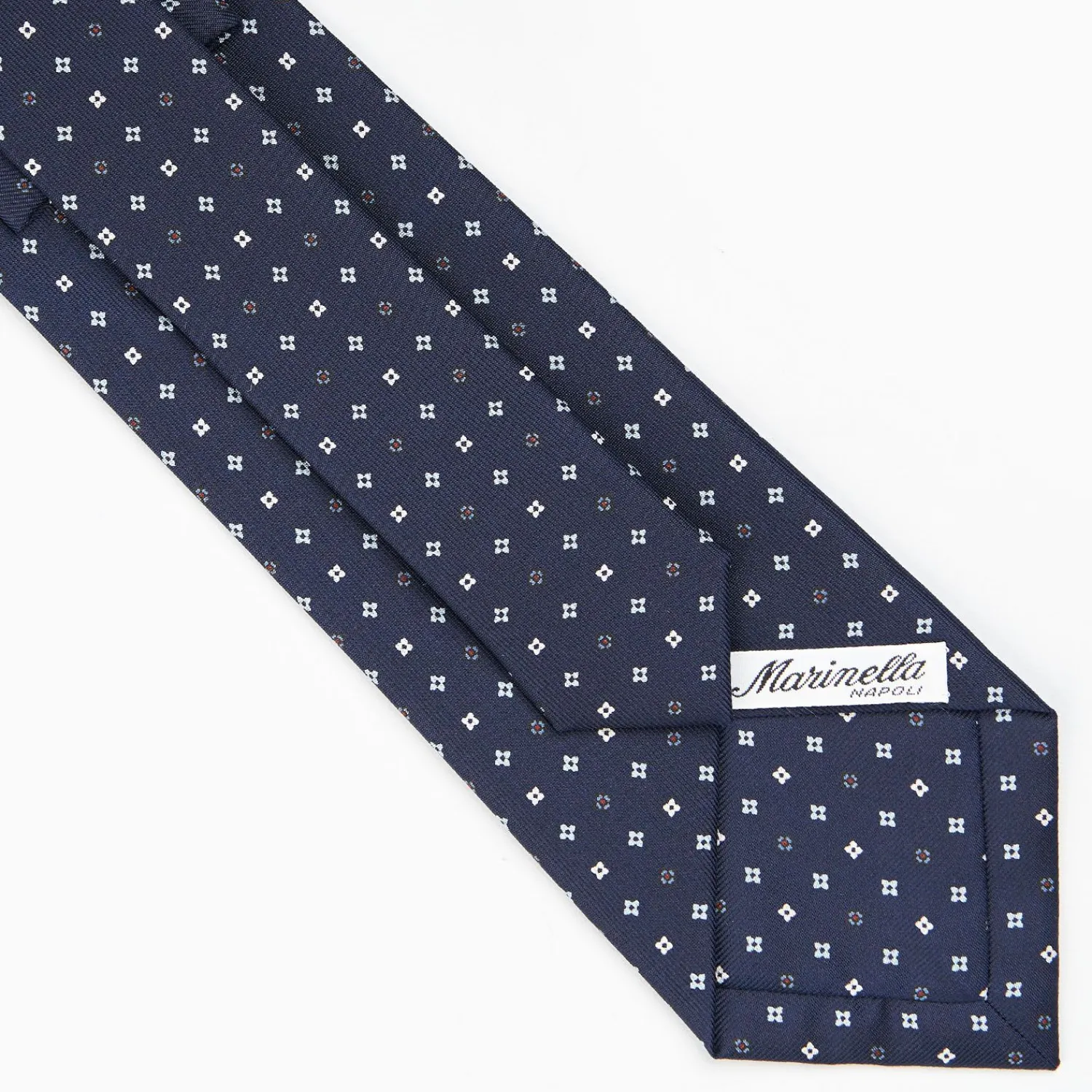 Dark Blue Sartorial Classic Silk Tie - Small Flower Pattern>E.Marinella New