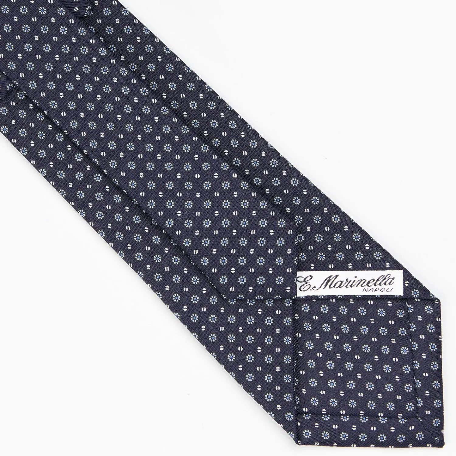 Dark Blue Sartorial Classic Silk Tie - Small Flower Pattern>E.Marinella Cheap