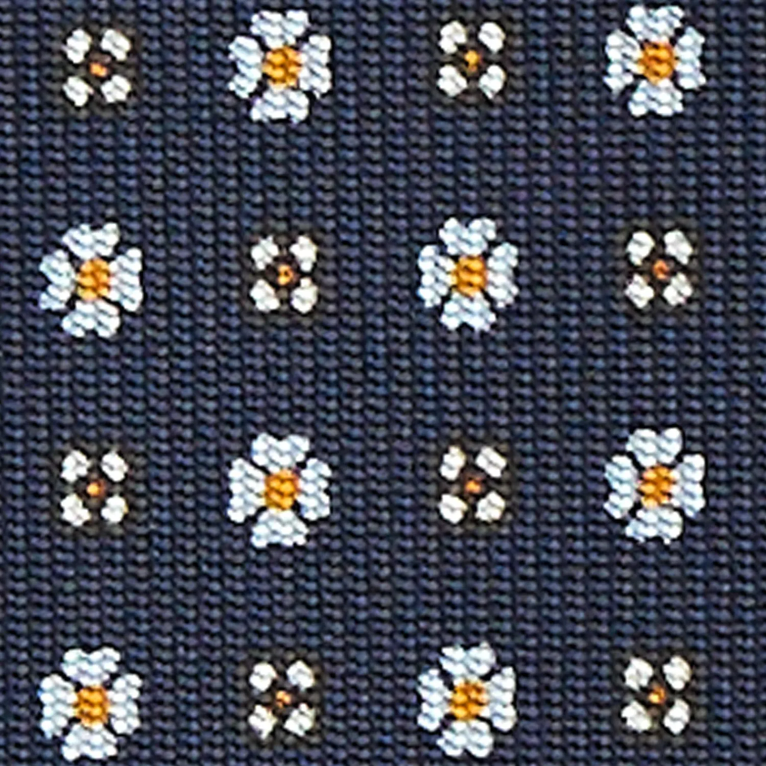 Dark Blue Sartorial Classic Silk Tie - Small Flower Pattern>E.Marinella Cheap