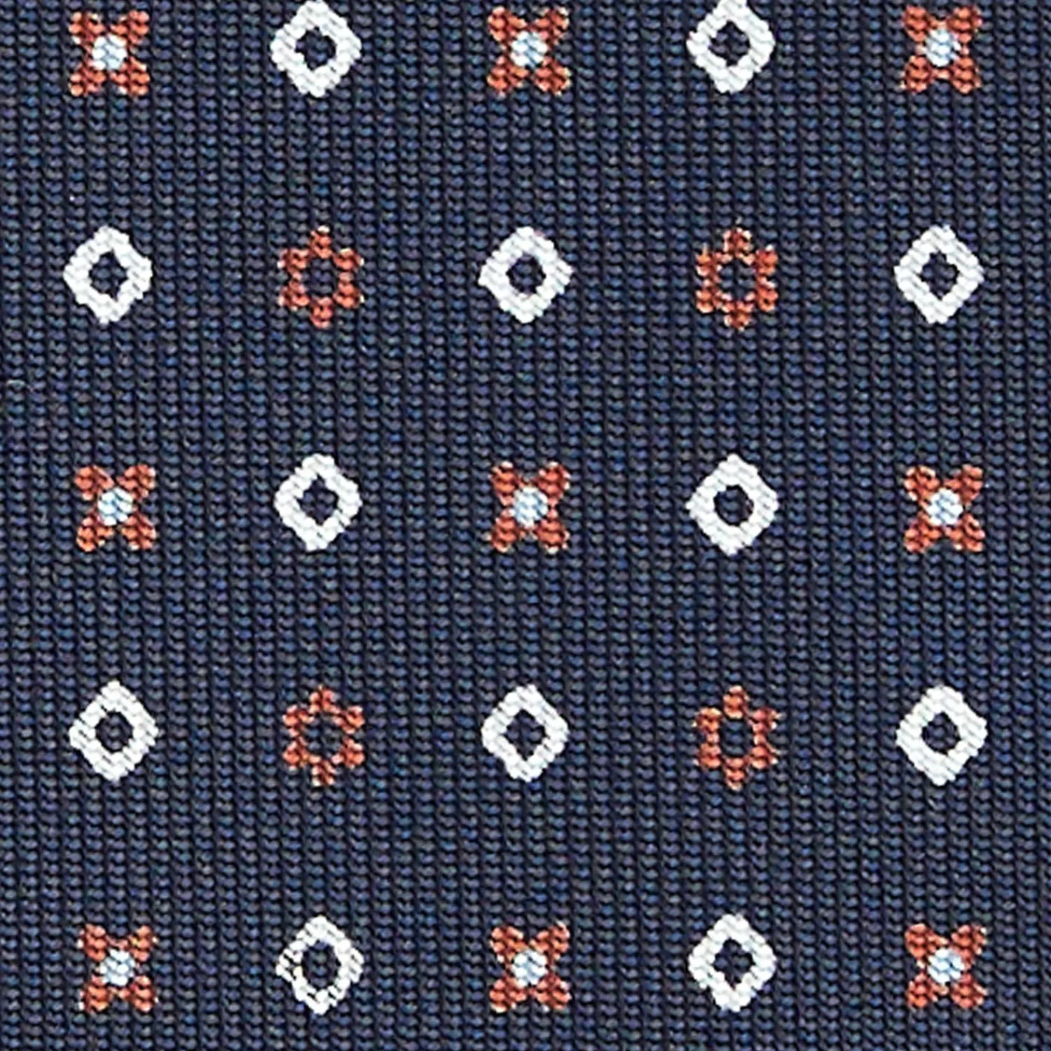 Dark Blue Sartorial Classic Silk Tie - Small Flower Designs>E.Marinella New