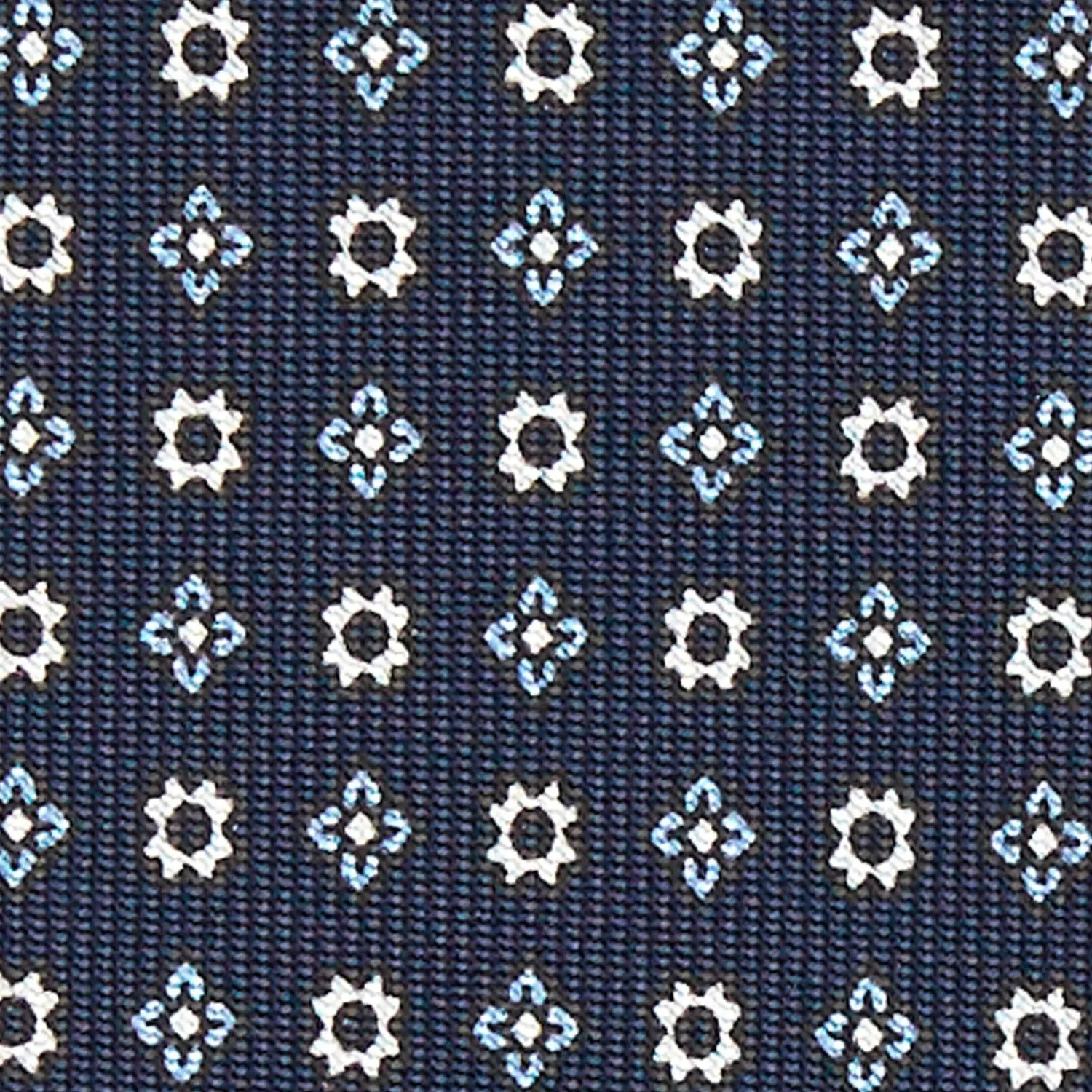 Dark Blue Sartorial Classic Silk Tie - Small Flower Designs>E.Marinella New