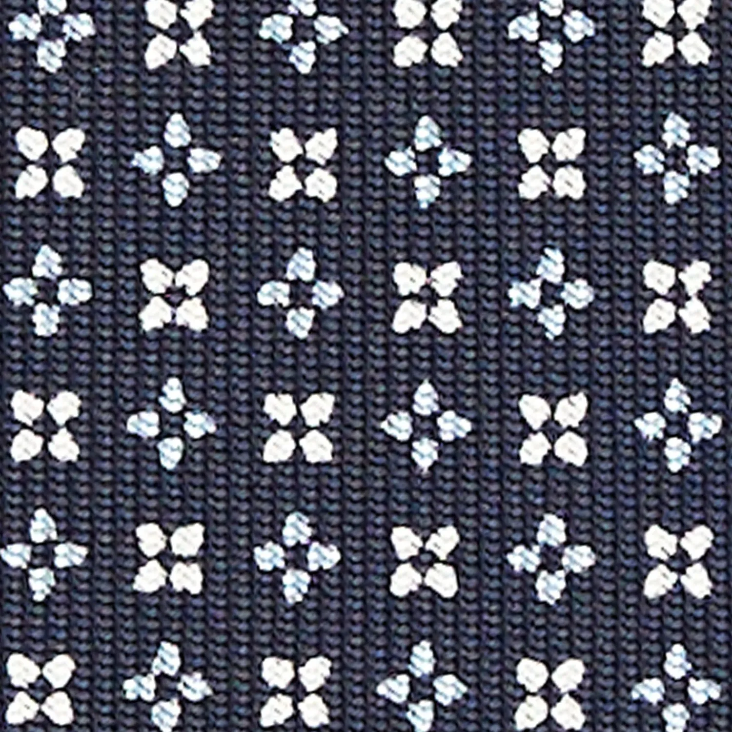 Dark Blue Sartorial Classic Silk Tie - Small Flower Designs>E.Marinella Online