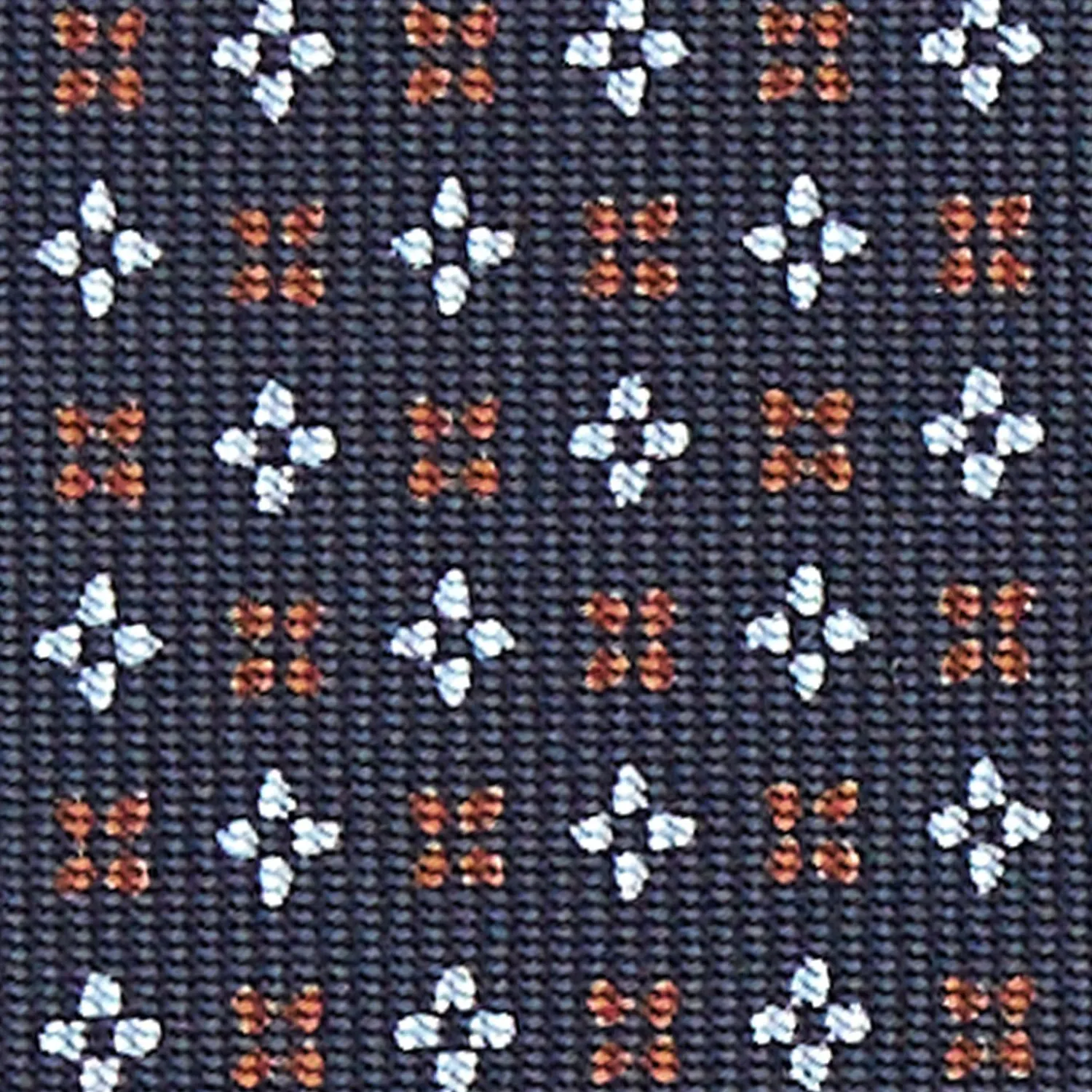Dark Blue Sartorial Classic Silk Tie - Small Flower Designs>E.Marinella Cheap