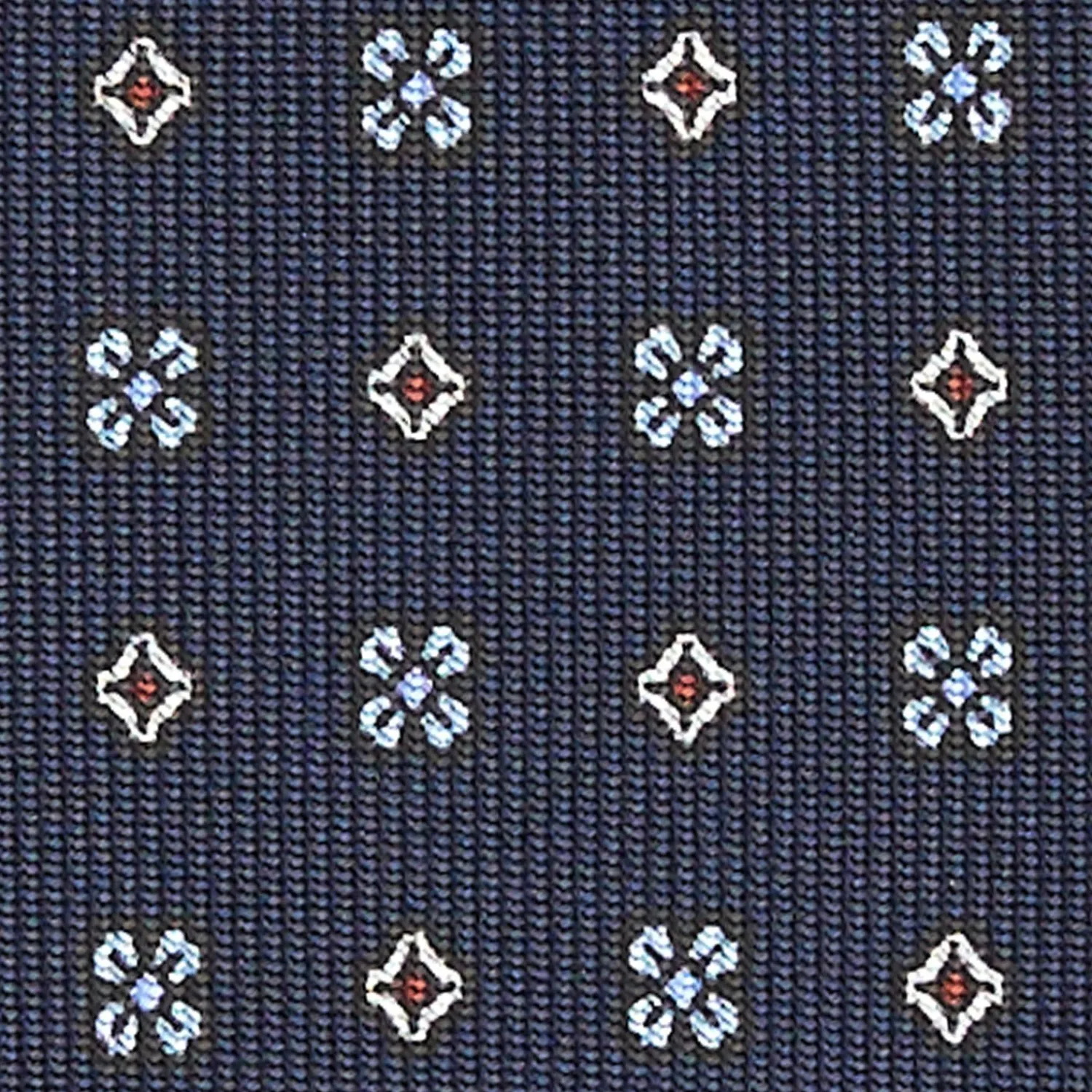 Dark Blue Sartorial Classic Silk Tie - Small Flower Designs>E.Marinella Best