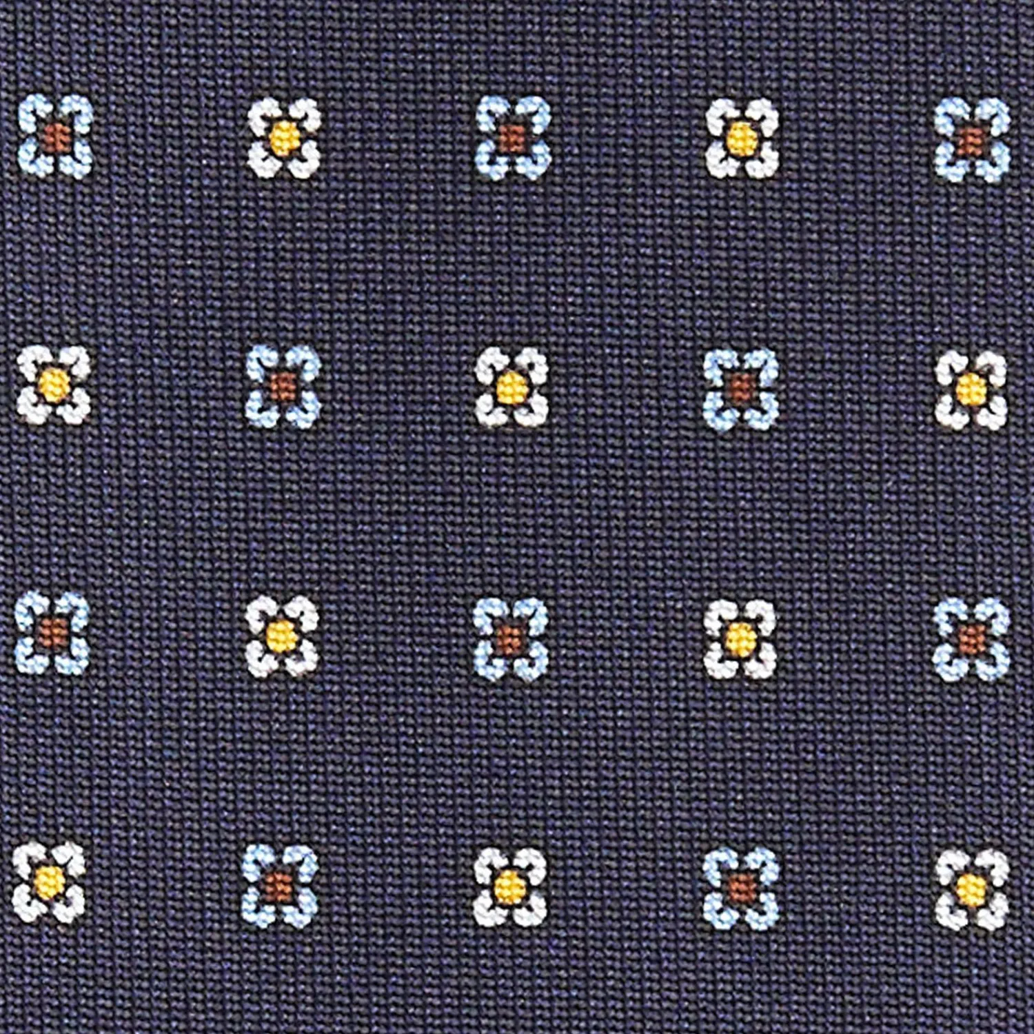 Dark Blue Sartorial Classic Silk Tie Small Flower Pattern>E.Marinella Sale
