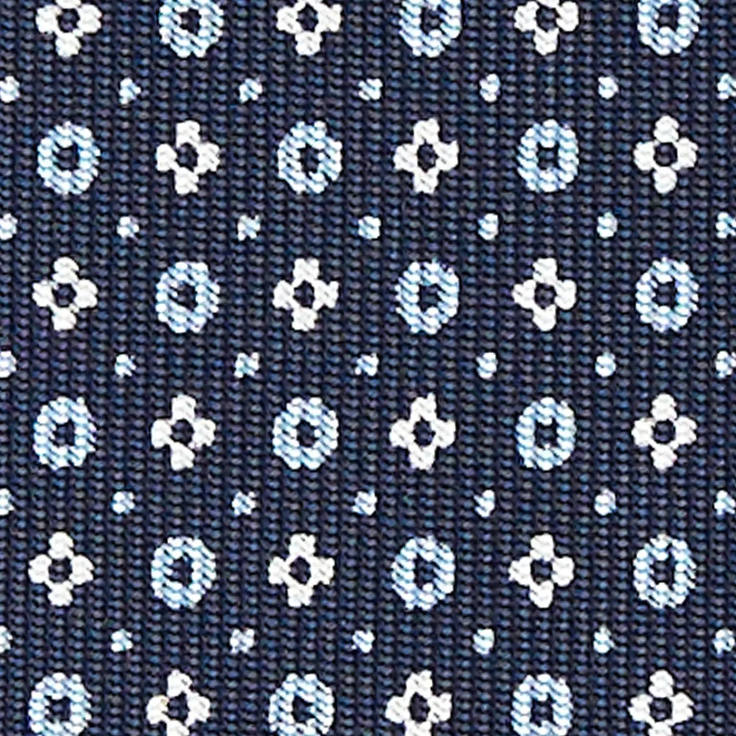 Dark Blue Sartorial Classic Silk Tie - Small Flower Designs>E.Marinella Outlet