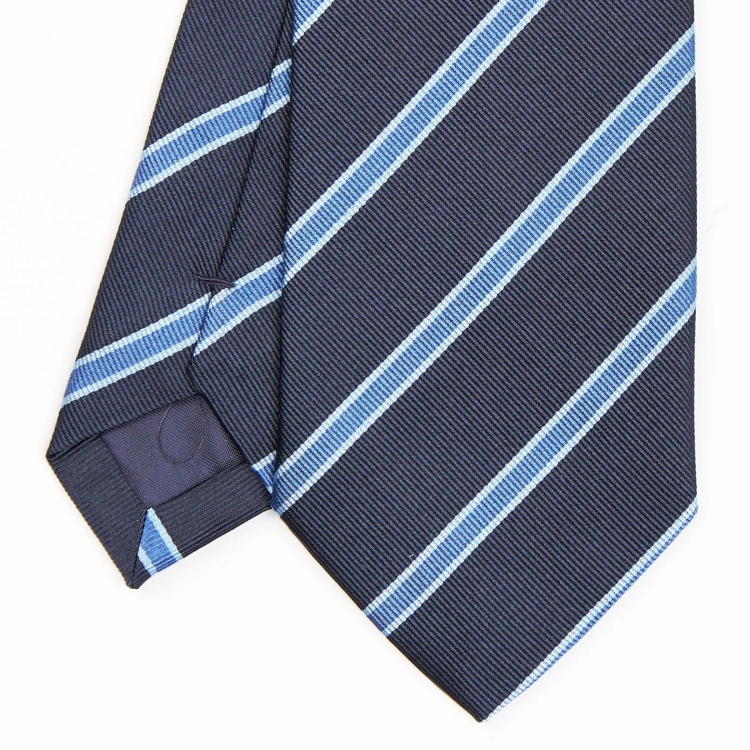 Dark Blue Sartorial Striped Silk Tie>E.Marinella Sale