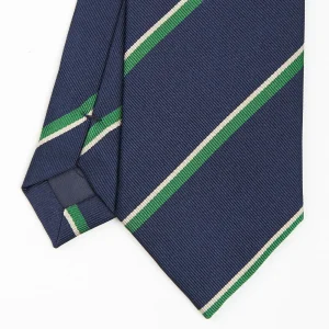 Dark Blue Sartorial Striped Silk Tie>E.Marinella Shop