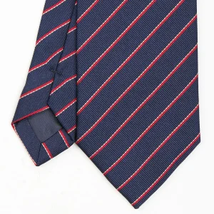 Dark Blue Sartorial Striped Tie>E.Marinella Cheap