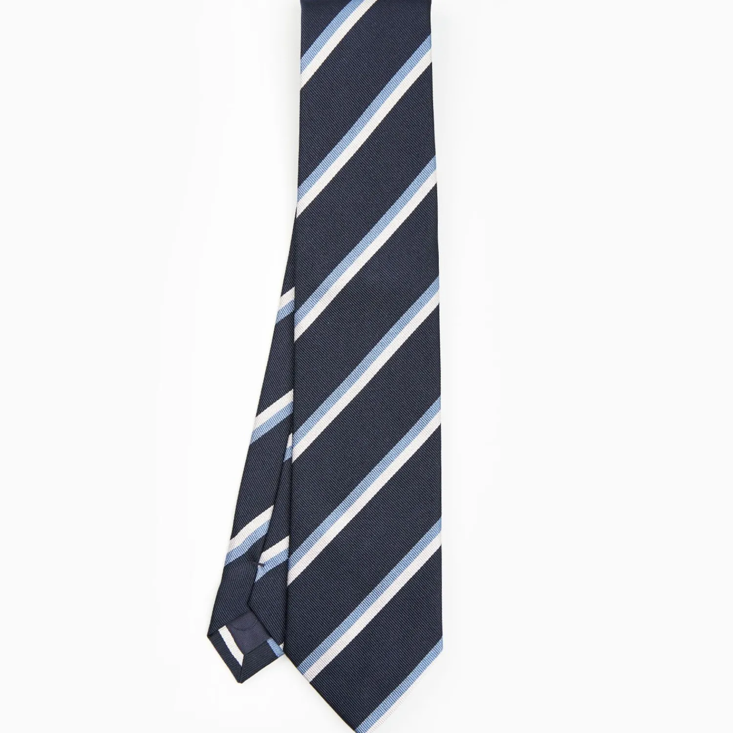Dark Blue Sartorial Striped Silk Tie>E.Marinella Hot