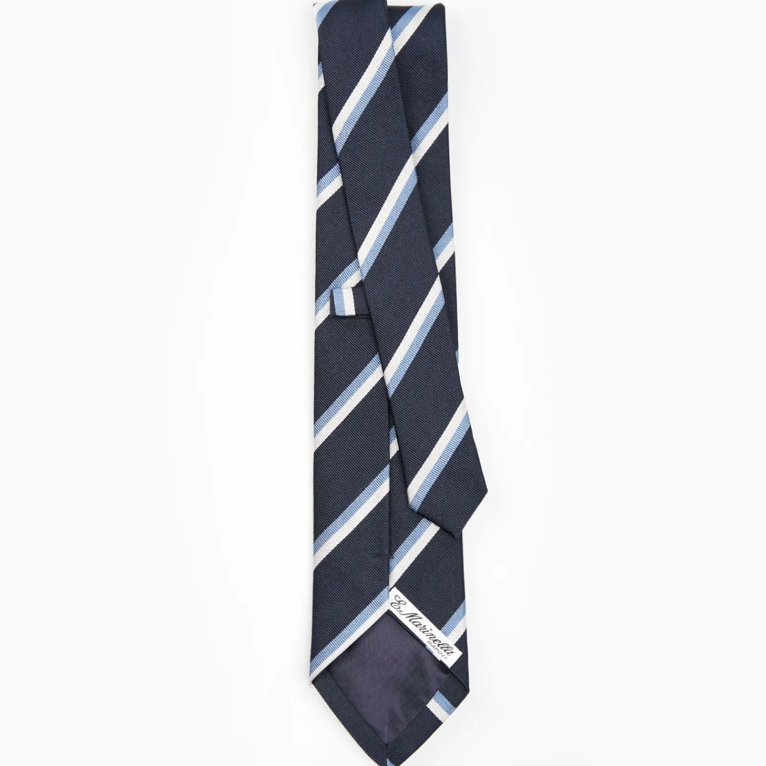 Dark Blue Sartorial Striped Silk Tie>E.Marinella Hot