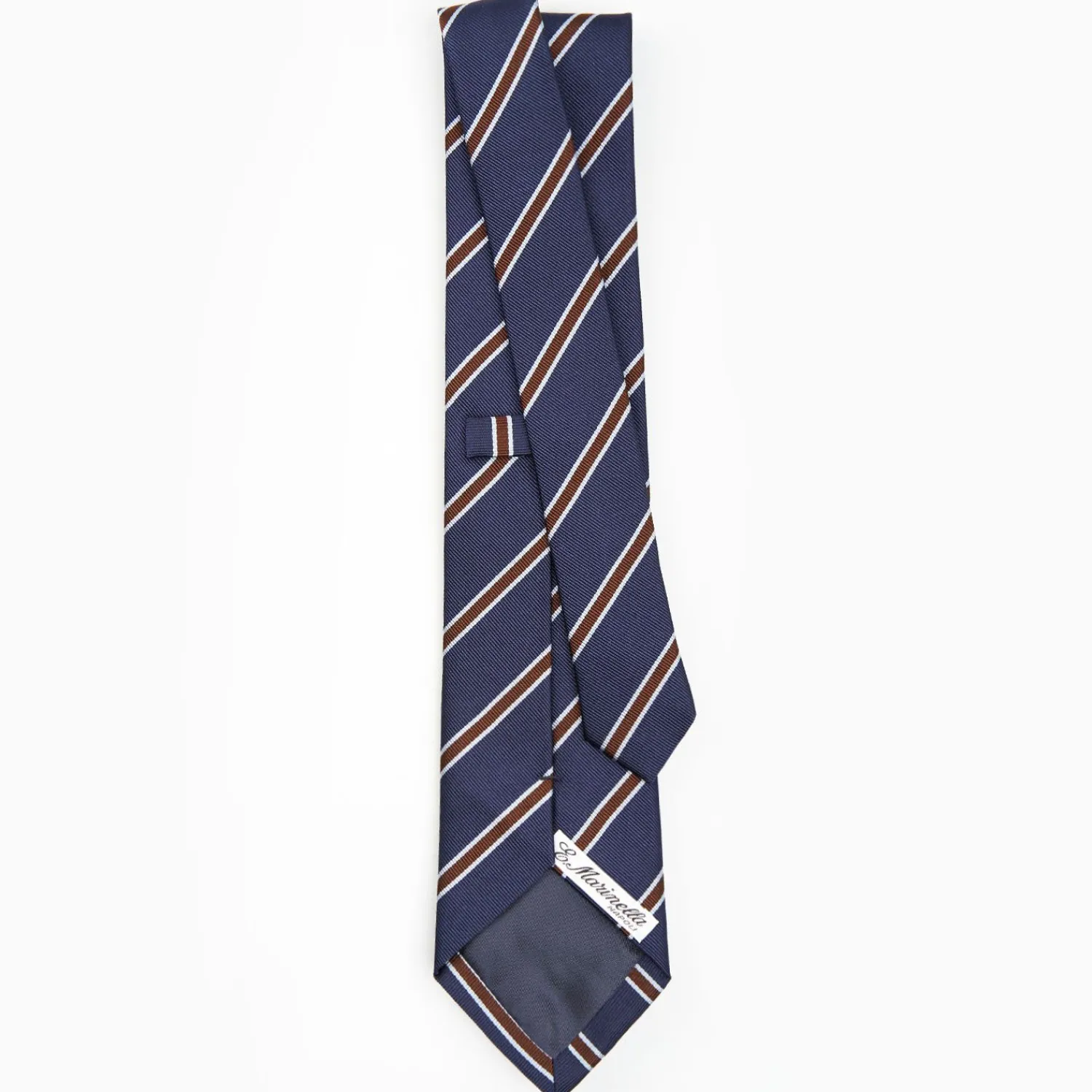 Dark Blue Sartorial Striped Silk Tie>E.Marinella Sale
