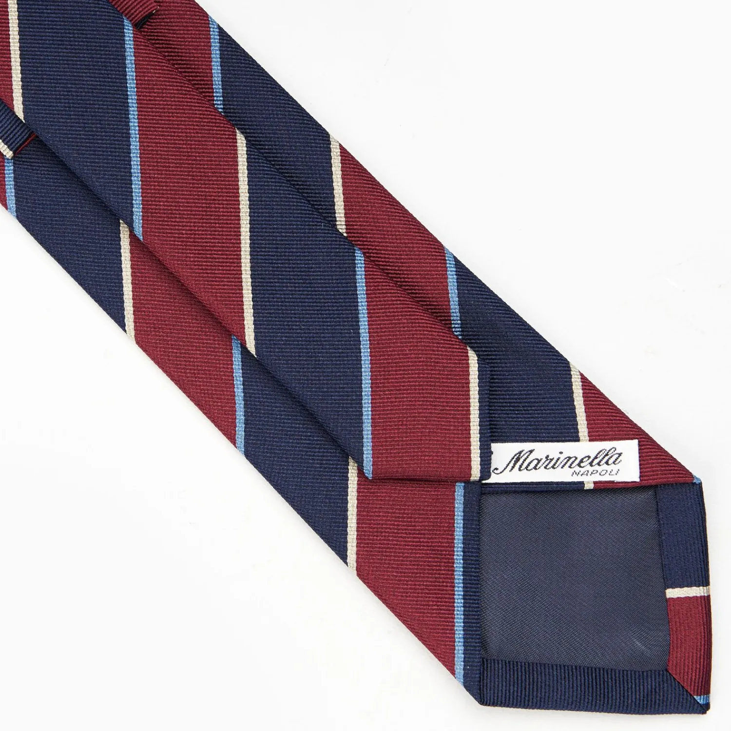 Dark Blue Sartorial Striped Silk Tie>E.Marinella Online