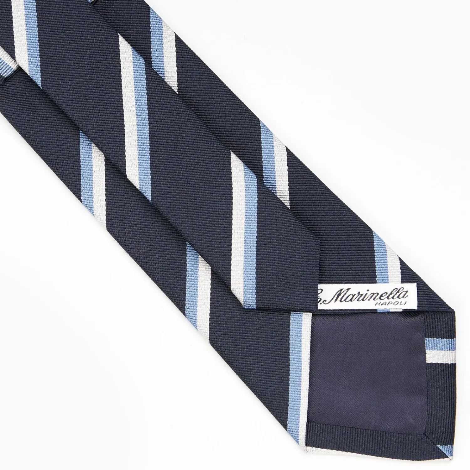 Dark Blue Sartorial Striped Silk Tie>E.Marinella Hot