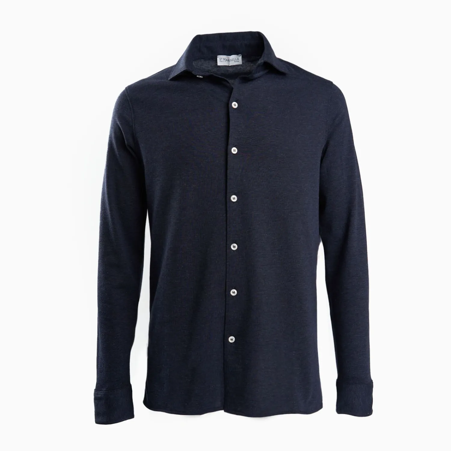 Dark Blue Shirt In Cotton And Cashmere>E.Marinella Store