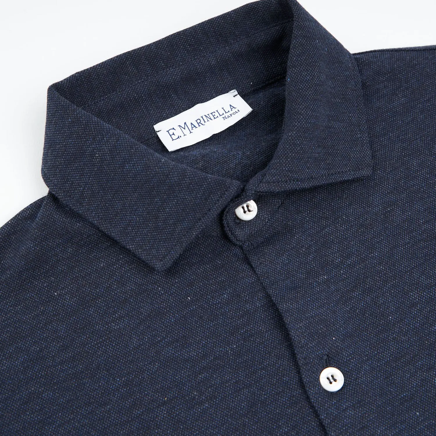 Dark Blue Shirt In Cotton And Cashmere>E.Marinella Store