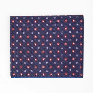 Dark Blue Silk And Leather Folding Card Holder 10 Compartments>E.Marinella New