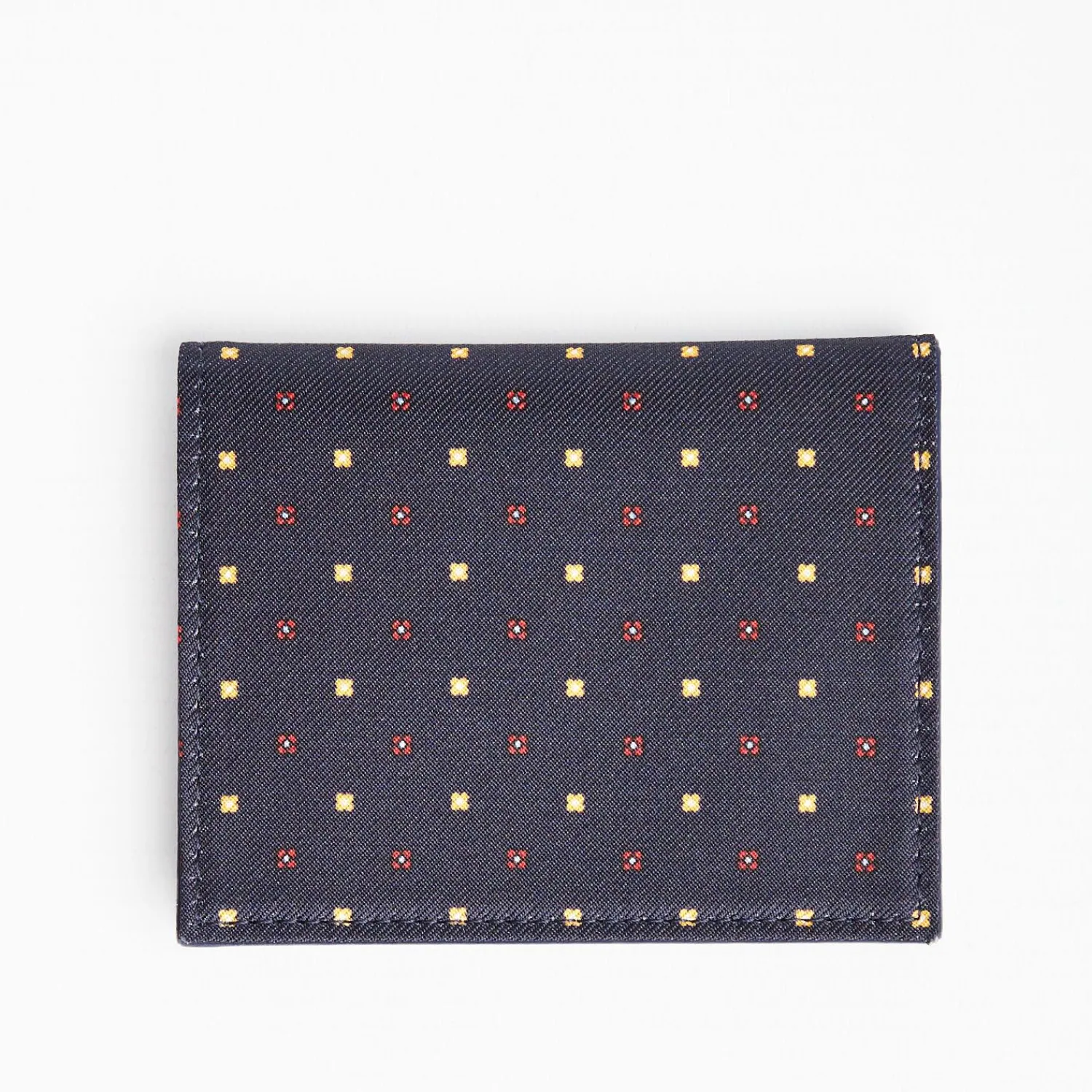 Dark Blue Silk And Leather Folding Card Holder - 10 Compartments>E.Marinella Cheap