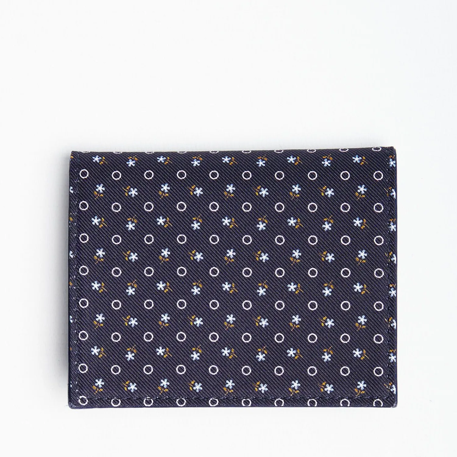 Dark Blue Silk And Leather Folding Card Holder - 10 Compartments>E.Marinella Outlet