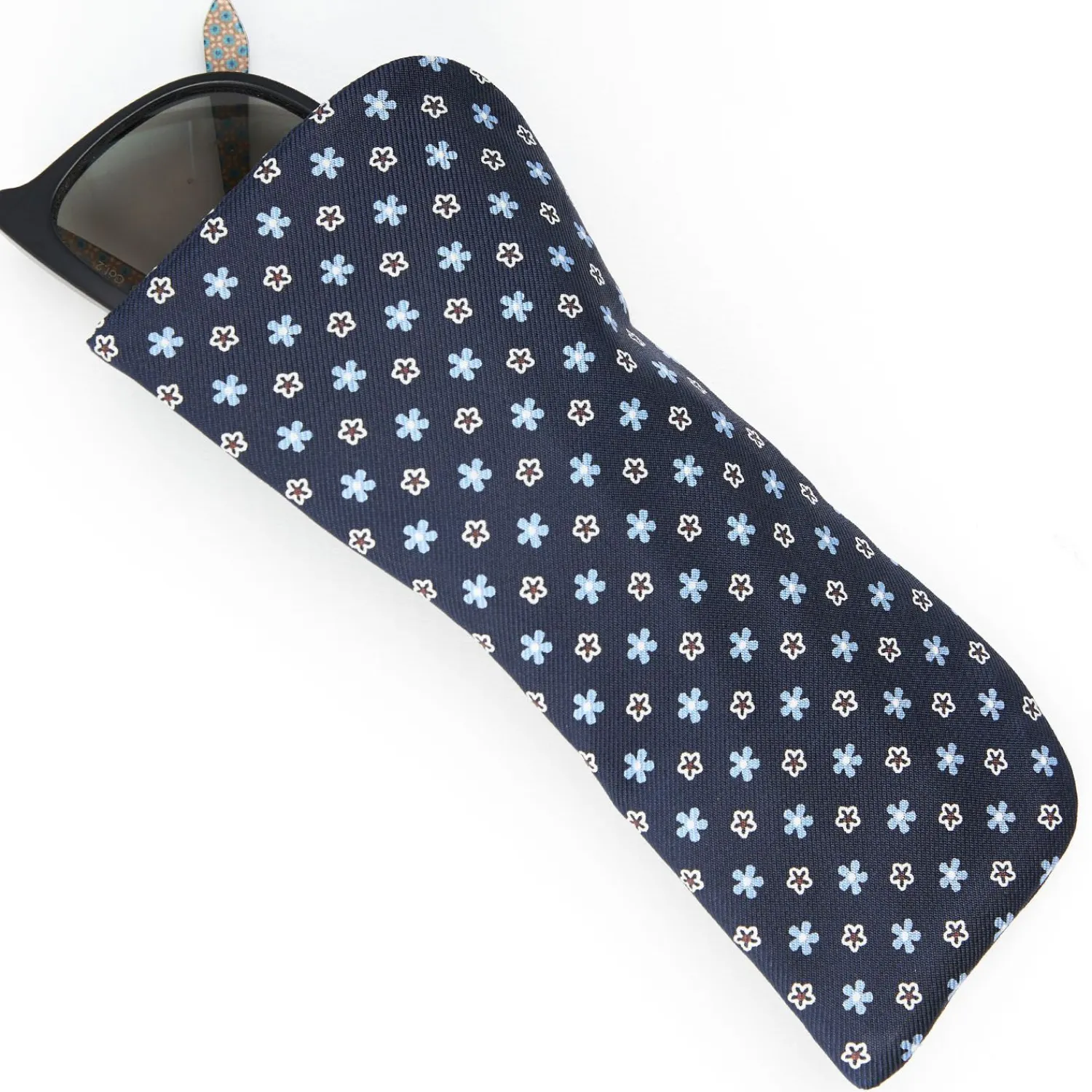 Dark Blue Silk Glasses Case>E.Marinella Online
