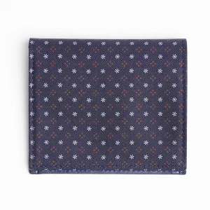 Dark Blue Small Wallet In Silk And Leather>E.Marinella Clearance