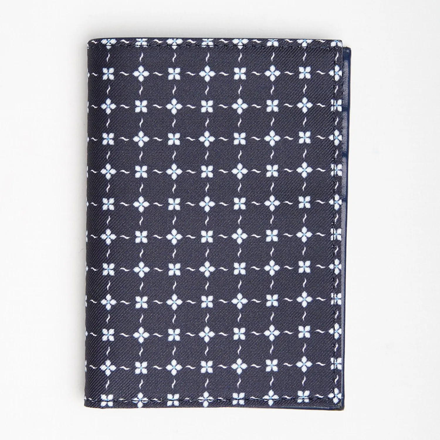 Dark Blue Vertical Wallet In Silk And Leather>E.Marinella Store