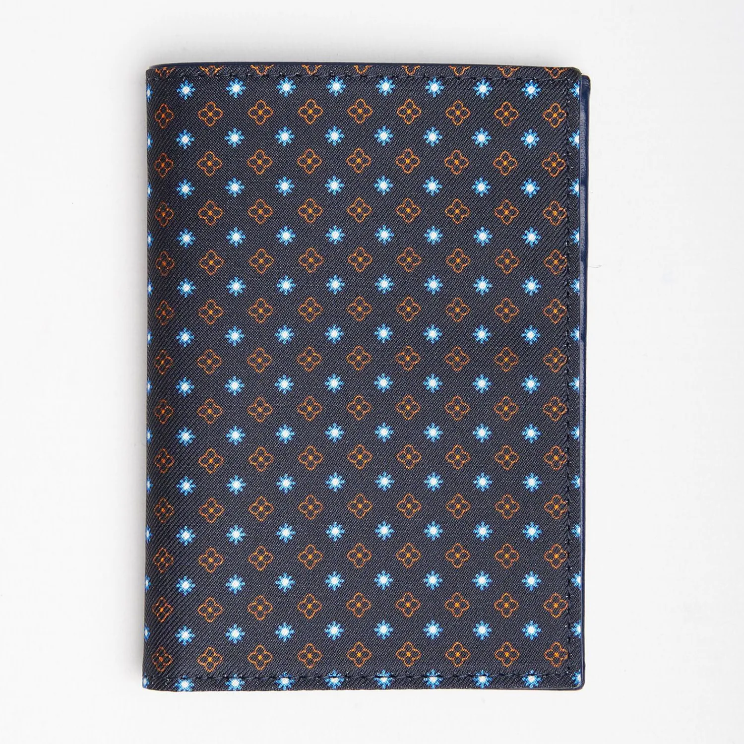 Dark Blue Vertical Wallet In Silk And Leather>E.Marinella Hot