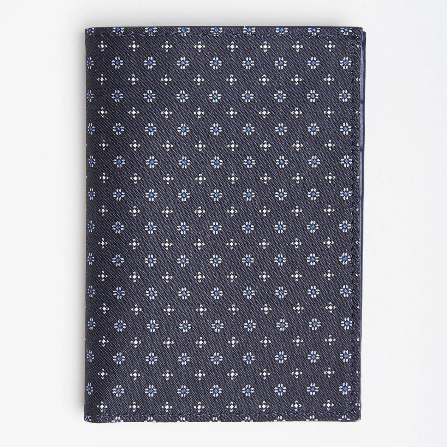 Dark Blue Vertical Wallet In Silk And Leather>E.Marinella Store