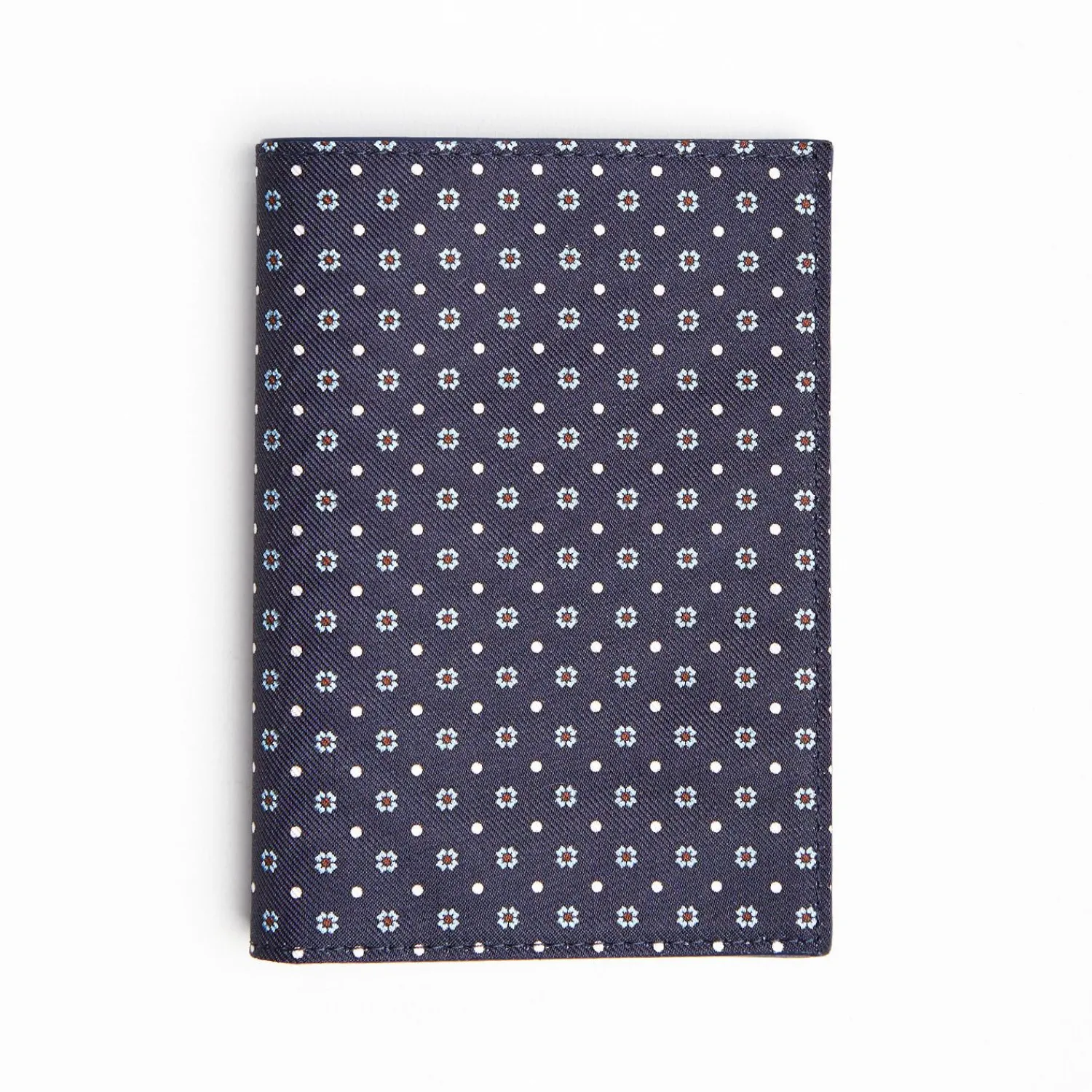 Dark Blue Vertical Wallet In Silk And Leather>E.Marinella New