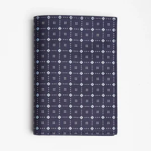 Dark Blue Vertical Wallet In Silk And Leather>E.Marinella Fashion