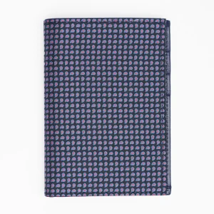 Dark Blue Vertical Wallet In Silk And Leather>E.Marinella Shop