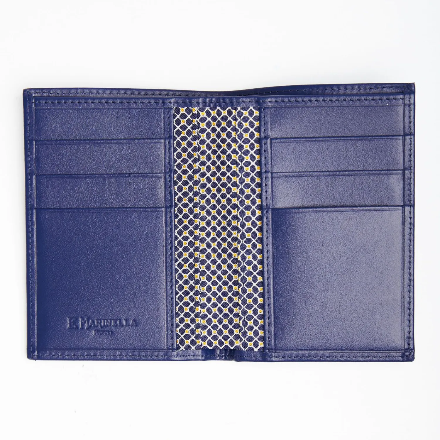 Dark Blue Vertical Wallet In Silk And Leather>E.Marinella Outlet
