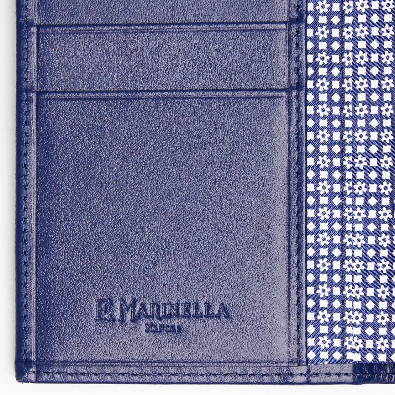 Dark Blue Vertical Wallet In Silk And Leather>E.Marinella Hot