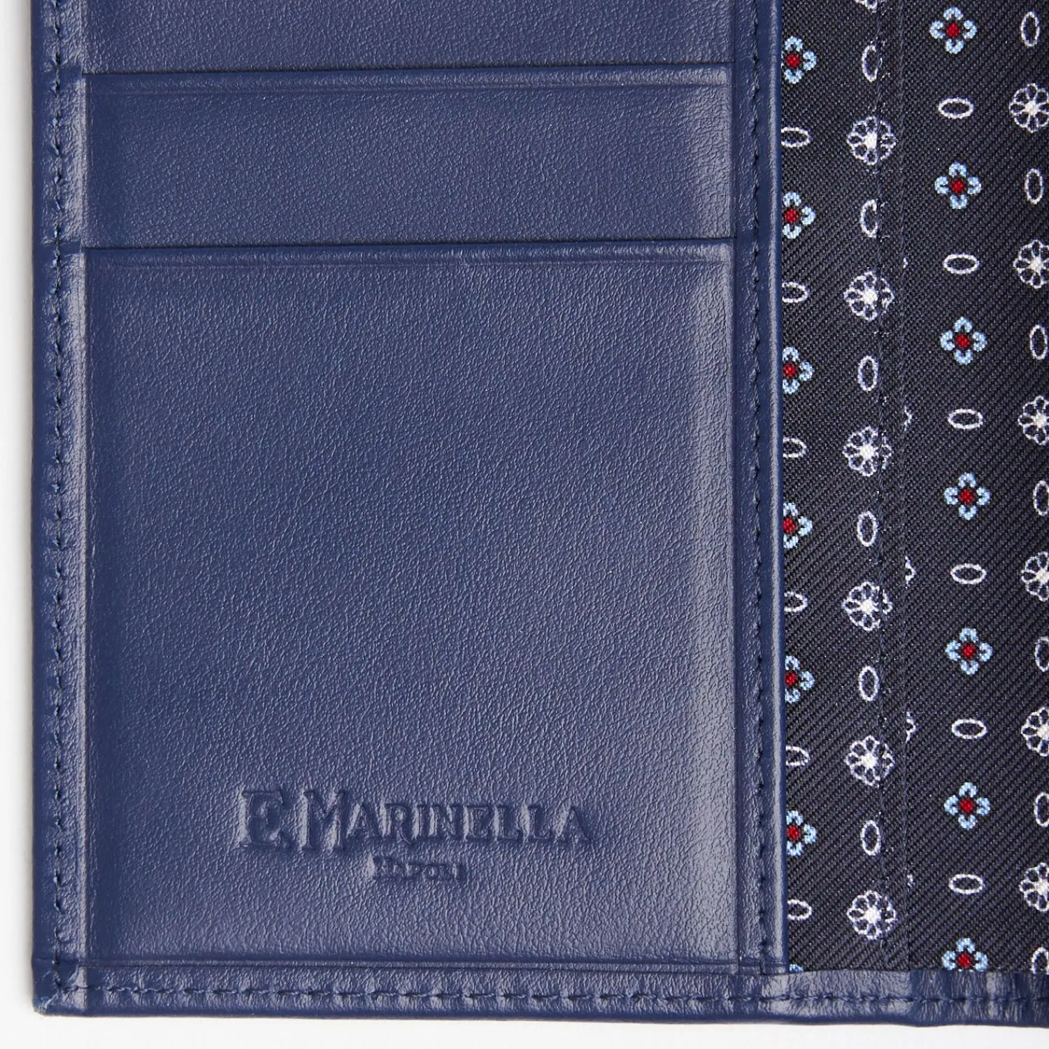 Dark Blue Vertical Wallet In Silk And Leather>E.Marinella Clearance