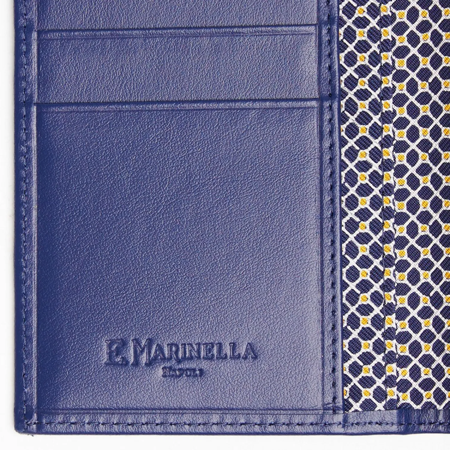 Dark Blue Vertical Wallet In Silk And Leather>E.Marinella Outlet