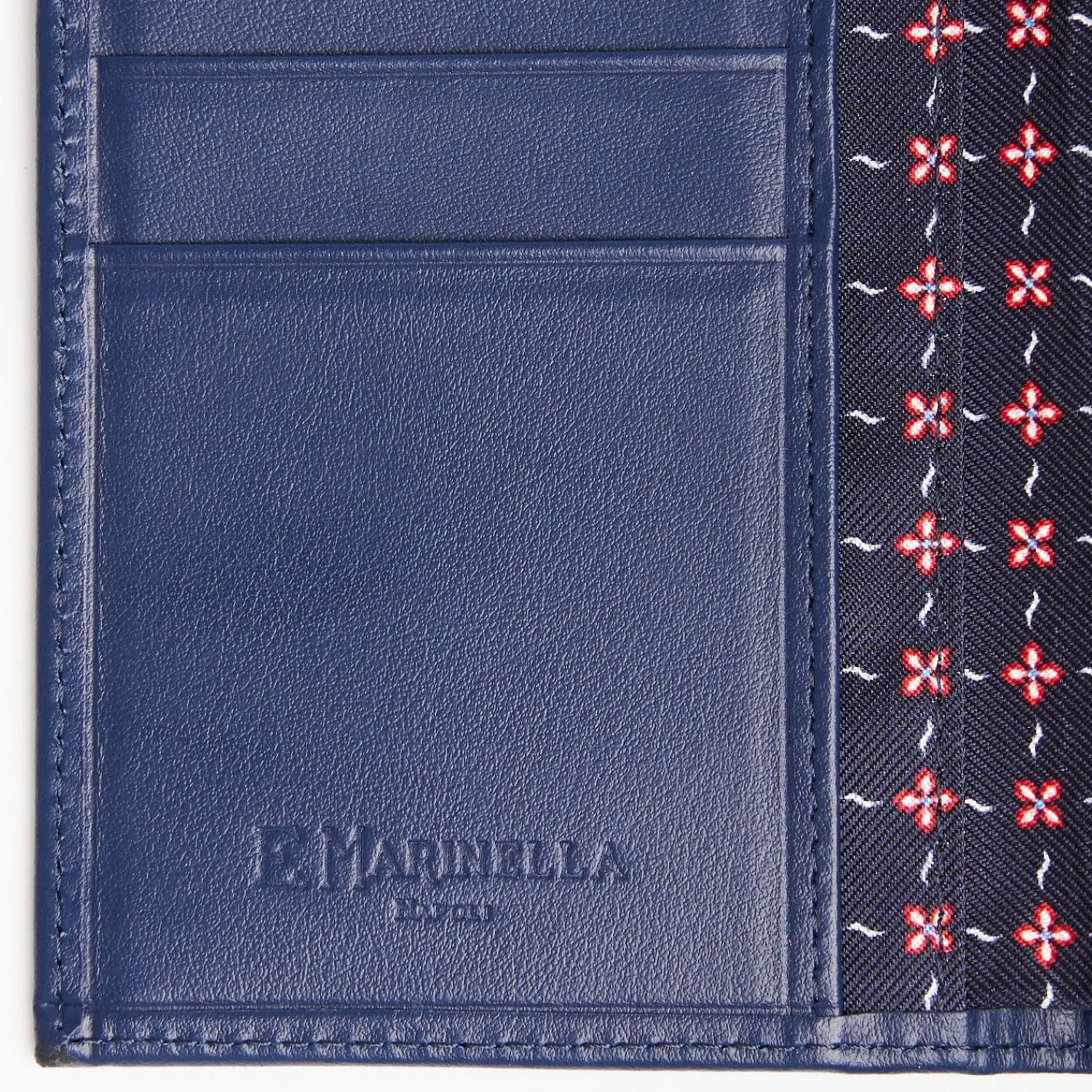 Dark Blue Vertical Wallet In Silk And Leather>E.Marinella Best