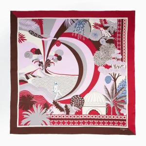 Dark Brown And Burgundy Silk Scarf 90 - Pulcinella In Naples>E.Marinella Discount