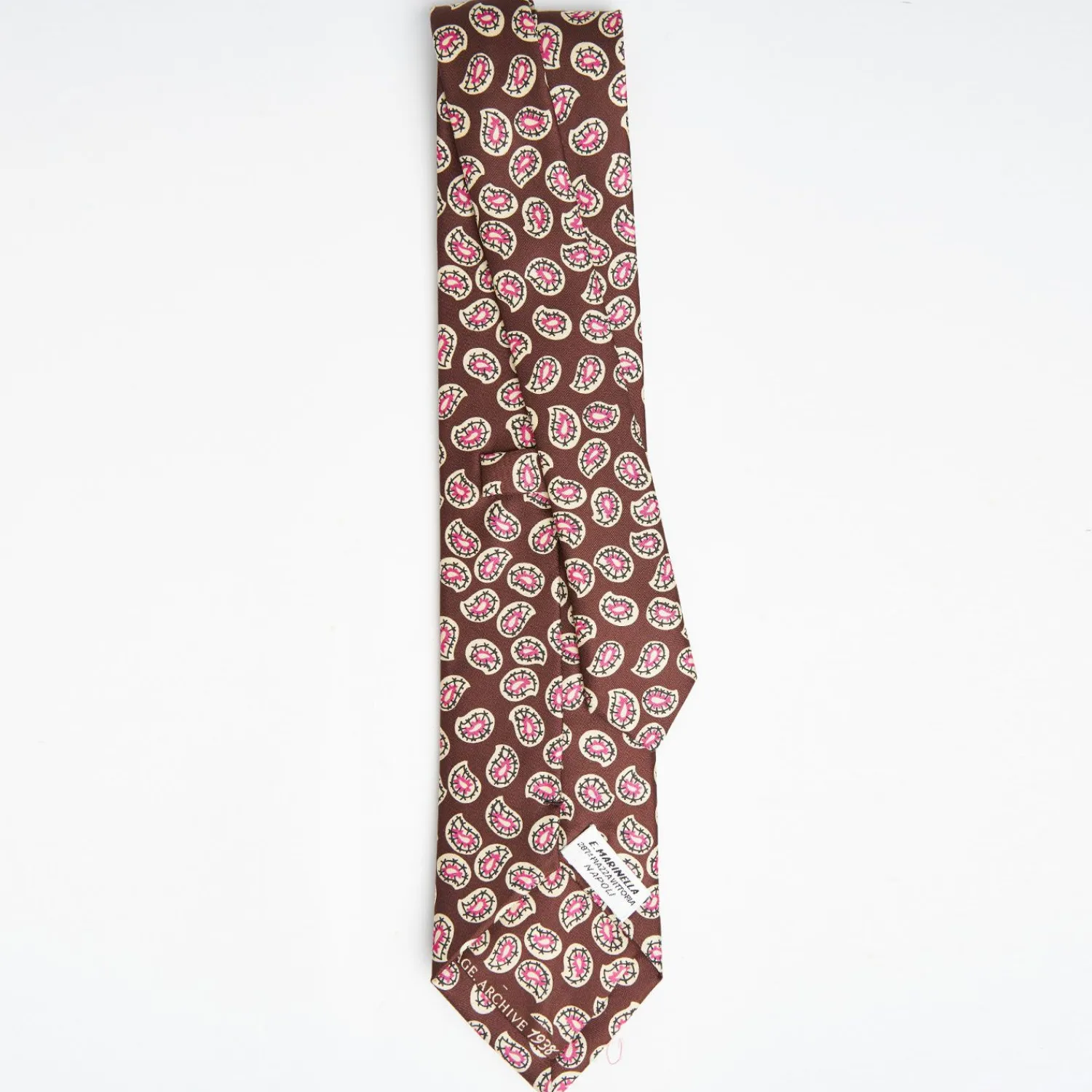 Dark Brown Archivio Collection Silk Tie 1938-05>E.Marinella Fashion