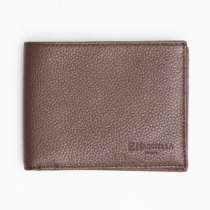 Dark Brown Hammered Leather Horizontal Wallet>E.Marinella Sale