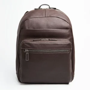 Dark Brown Leather Back Pack>E.Marinella Best Sale