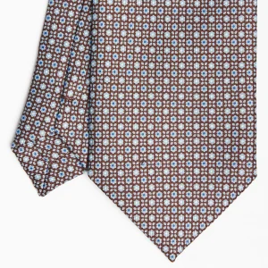 Dark Brown Sartorial Classic Silk Tie Small Flower Pattern>E.Marinella Cheap
