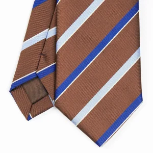 Dark Brown Sartorial Striped Silk Tie>E.Marinella Hot