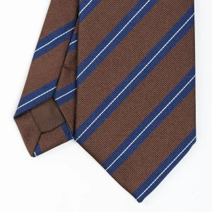 Dark Brown Sartorial Striped Tie>E.Marinella Best