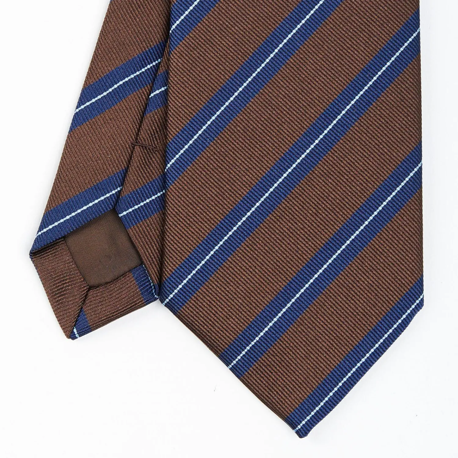 Dark Brown Sartorial Striped Tie>E.Marinella Best